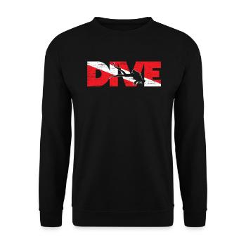 Diving flag diver diving - Unisex Sweatshirt - black - Front - Alina (178cm) & Michal (187cm)