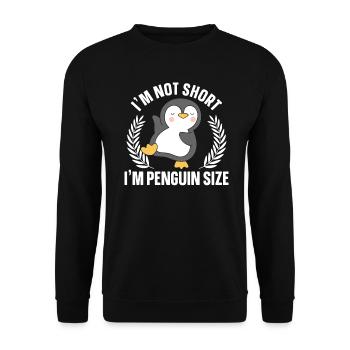 I'm Not Small, I'm Penguin Size - Unisex Sweatshirt - black - Front - Alina (178cm) & Michal (187cm)