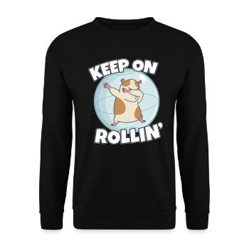 Keep On Rolling Hamster Owners - Unisex Sweatshirt - black - Front - Alina (178cm) & Michal (187cm)