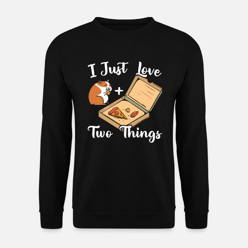Ich Liebe Nur Zwei Dinge Meerschweinchen Und Pizza - Unisex Pullover - Schwarz