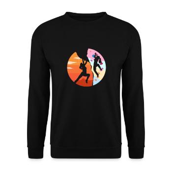 Grimpeuse grimpeuse grimpeur sport - Sweat-shirt Unisexe - noir - Devant - Alina (178cm) & Michal (187cm)