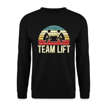 Team Lift Lagerarbeiter Lagerhaltung Lagerist - Unisex Pullover - Schwarz - Vorne - Alina (178cm) & Michal (187cm)