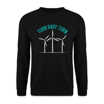Turn Baby Turn Wind Turbine Technicians - Unisex Sweatshirt - black - Front - Alina (178cm) & Michal (187cm)