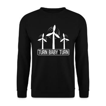 Turn Baby Turn Wind Turbine Technicians - Unisex Sweatshirt - black - Front - Alina (178cm) & Michal (187cm)