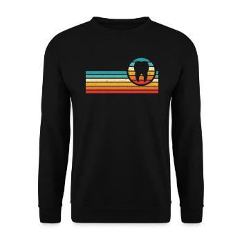 Tooth Vintage Dentist Dentist Dentist Dental Surgeon - Unisex Sweatshirt - black - Front - Alina (178cm) & Michal (187cm)