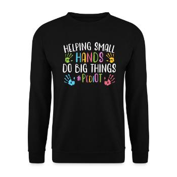 Occupational therapy help small hands do big things - Unisex Sweatshirt - black - Front - Alina (178cm) & Michal (187cm)