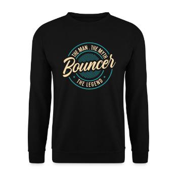 Türsteher Der Mann Der Mythos Die Legende Wachmann - Unisex Pullover - Schwarz - Vorne - Alina (178cm) & Michal (187cm)