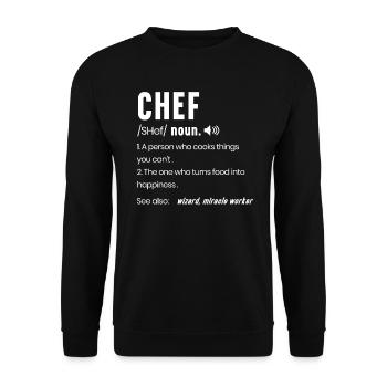 Koch Description Culinary Cooking - Unisex Sweatshirt - black - Front - Alina (178cm) & Michal (187cm)