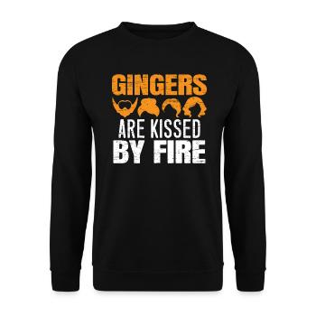 Redhead Kissed by Fire Red Hair - Unisex Sweatshirt - black - Front - Alina (178cm) & Michal (187cm)