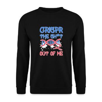Funny Crispr Science Pun Joke Graffiti Gene Gift - Unisex Sweatshirt - black - Front - Alina (178cm) & Michal (187cm)