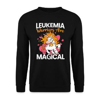 Leukemia Warriors Are Magic Unicorn - Unisex Sweatshirt - black - Front - Alina (178cm) & Michal (187cm)