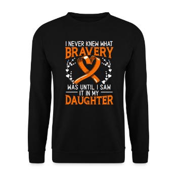 I Never Knew What Bravery Is Leukemia Cancer - Unisex Sweatshirt - black - Front - Alina (178cm) & Michal (187cm)