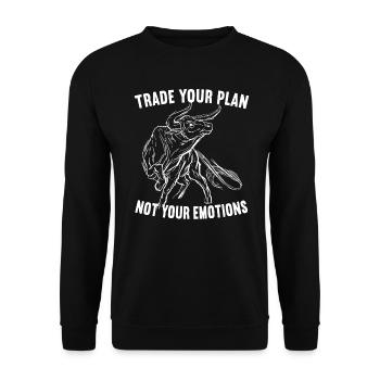 Trade Your Plan Don't Bullish Your Emotion - Unisex Sweatshirt - black - Front - Alina (178cm) & Michal (187cm)