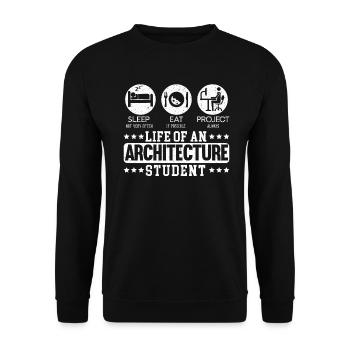 Life of an Architecture Student Architect - Unisex Sweatshirt - black - Front - Alina (178cm) & Michal (187cm)