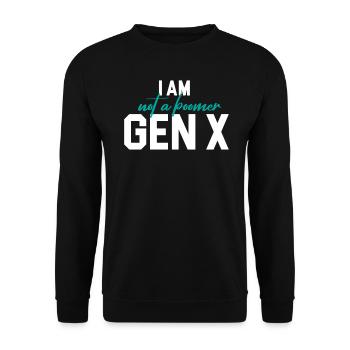 I'm not a Boomer Silent Generation Gen X - Unisex Sweatshirt - black - Front - Alina (178cm) & Michal (187cm)