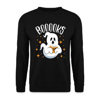 Booook's Halloween Ghost Literature - Unisex Sweatshirt - black - Front - Alina (178cm) & Michal (187cm)
