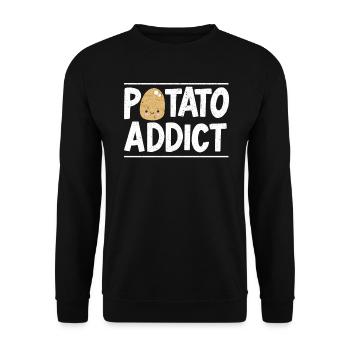 Potato Addict Vegan Root Vegetables Potato - Unisex Sweatshirt - black - Front - Alina (178cm) & Michal (187cm)