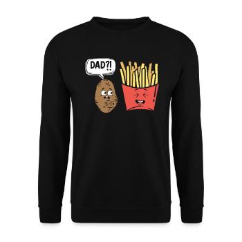 Papa Potato Joke French Fries Vegan - Unisex Sweatshirt - black - Front - Alina (178cm) & Michal (187cm)