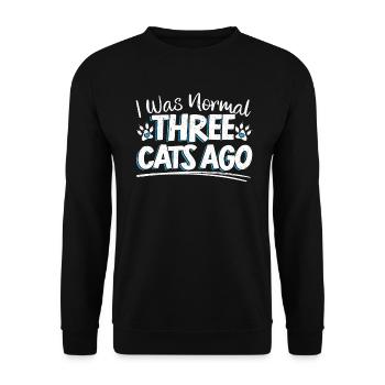 Ich War Normal Vor 3 Katzen Katzenmama - Unisex Pullover - Schwarz - Vorne - Alina (178cm) & Michal (187cm)
