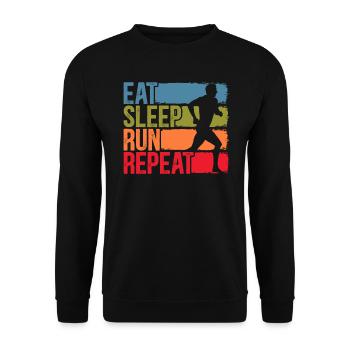 Eat Sleep Run Repeat Marathon Runners Run - Unisex Sweatshirt - black - Front - Alina (178cm) & Michal (187cm)