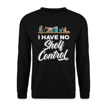 Je n’ai pas de contrôle des étagères Livres Lire - Sweat-shirt Unisexe - noir - Devant - Alina (178cm) & Michal (187cm)