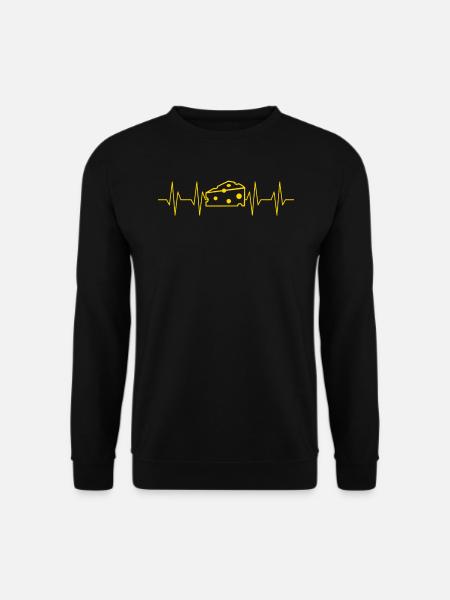 Käse Heartbeat Käse Liebhaber Mozzarella - Unisex Pullover - Schwarz