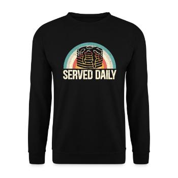 Daily Serves pancake lovers pancakes - Unisex Sweatshirt - black - Front - Alina (178cm) & Michal (187cm)