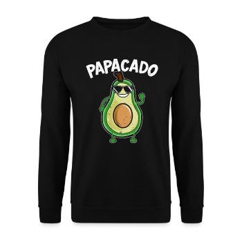 Papacado Bester Papa Aller Zeiten Vatertag Avocado - Unisex Pullover - Schwarz - Vorne - Alina (178cm) & Michal (187cm)