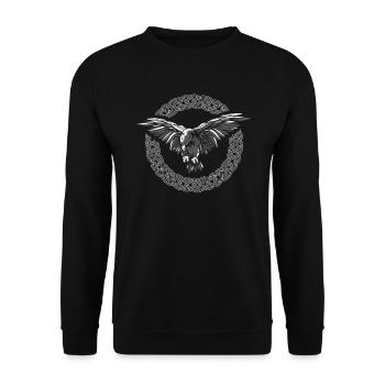 Odin's Raven Germanic Viking - Unisex Sweatshirt - black - Front - Alina (178cm) & Michal (187cm)