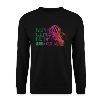 I'm really a jellyfish - Unisex Sweatshirt - black - Front - Alina (178cm) & Michal (187cm)