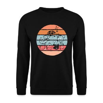 Octopus Sea Animal Squid Book Lovers - Unisex Sweatshirt - black - Front - Alina (178cm) & Michal (187cm)