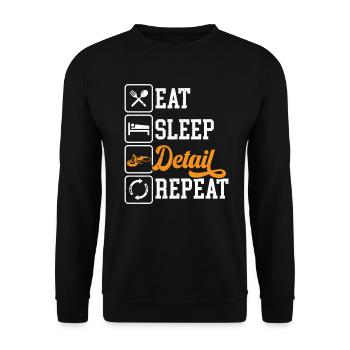 Eat Sleep Detail Repeat Car Conditioner - Unisex Sweatshirt - black - Front - Alina (178cm) & Michal (187cm)