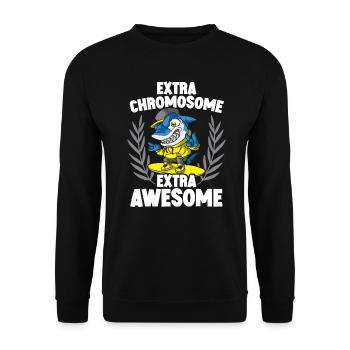 Extra Chromosome Extra Awesome Down Syndrome - Unisex Sweatshirt - black - Front - Alina (178cm) & Michal (187cm)