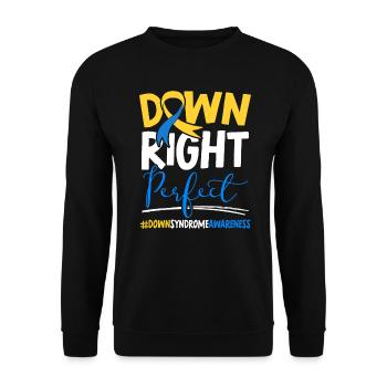 Down Right Perfect Down Syndrom - Unisex Pullover - Schwarz - Vorne - Alina (178cm) & Michal (187cm)