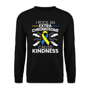 J’Ai Une gentillesse chromosomique supplémentaire - Sweat-shirt Unisexe - noir - Devant - Alina (178cm) & Michal (187cm)
