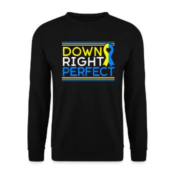 Down Right Perfect Down Syndrom - Unisex Pullover - Schwarz - Vorne - Alina (178cm) & Michal (187cm)
