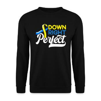 Down Right Perfect Down Syndrom - Unisex Pullover - Schwarz - Vorne - Alina (178cm) & Michal (187cm)
