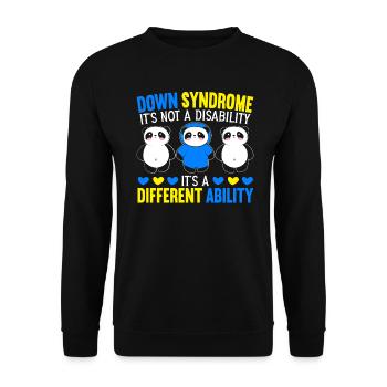 Syndrome de Down Est Une Autre Capacité - Sweat-shirt Unisexe - noir - Devant - Alina (178cm) & Michal (187cm)