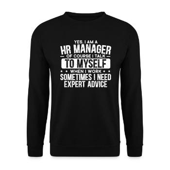 I am an HR Manager HR Manager - Unisex Sweatshirt - black - Front - Alina (178cm) & Michal (187cm)