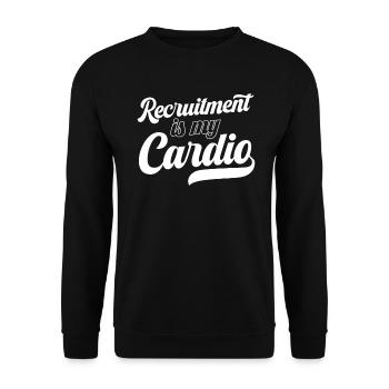 Rekrutierung Ist Mein Kardio HR Manager - Unisex Pullover - Schwarz - Vorne - Alina (178cm) & Michal (187cm)