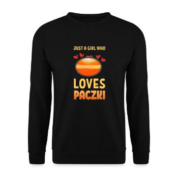 Just A Girl Who Loves Paczki Donut Polen Polnisch - Unisex Pullover - Schwarz - Vorne - Alina (178cm) & Michal (187cm)