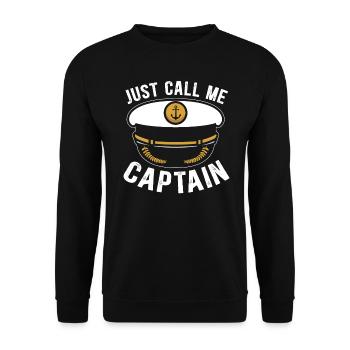 Just Call Me Capitaine capitaine - Sweat-shirt Unisexe - noir - Devant - Alina (178cm) & Michal (187cm)