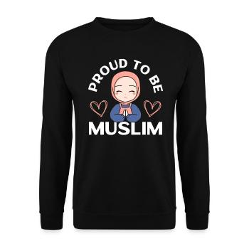 Proud Muslim To Be Islam Muslima - Unisex Sweatshirt - black - Front - Alina (178cm) & Michal (187cm)