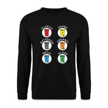 Recycling Waste management Waste collectors - Unisex Sweatshirt - black - Front - Alina (178cm) & Michal (187cm)