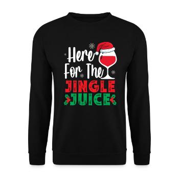 Hier Für Den Jingle Juice Wein Liebhaber Christmas - Unisex Pullover - Schwarz - Vorne - Alina (178cm) & Michal (187cm)