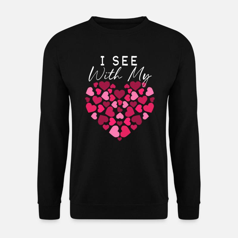 Braille Herz Sehbehinderung Blinder - Unisex Pullover - Schwarz