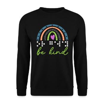 Be Nice Braille Visual Impairment Braille - Unisex Sweatshirt - black - Front - Alina (178cm) & Michal (187cm)