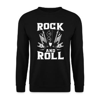 Rock And Roll Guitarist Guitar - Unisex Sweatshirt - black - Front - Alina (178cm) & Michal (187cm)