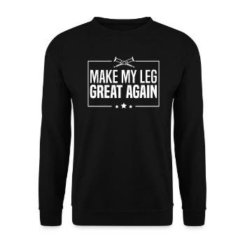 Rendre ma jambe grande à nouveau jambe cassée - Sweat-shirt Unisexe - noir - Devant - Alina (178cm) & Michal (187cm)