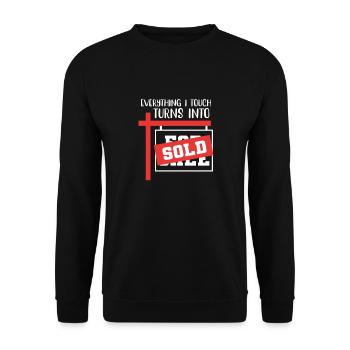 Vermieter Immobilienmakler Agent Makler Geschenk - Unisex Pullover - Schwarz - Vorne - Alina (178cm) & Michal (187cm)